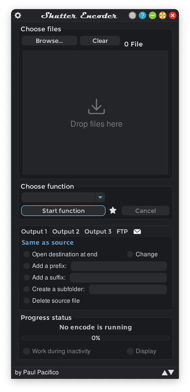 Главное окно Shutter Encoder