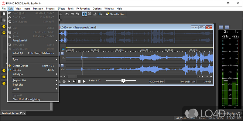 Интерфейс SOUND FORGE Audio Studio